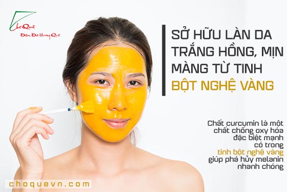 tinh bột nghệ bí quyết sở hữu làn da trắng sáng